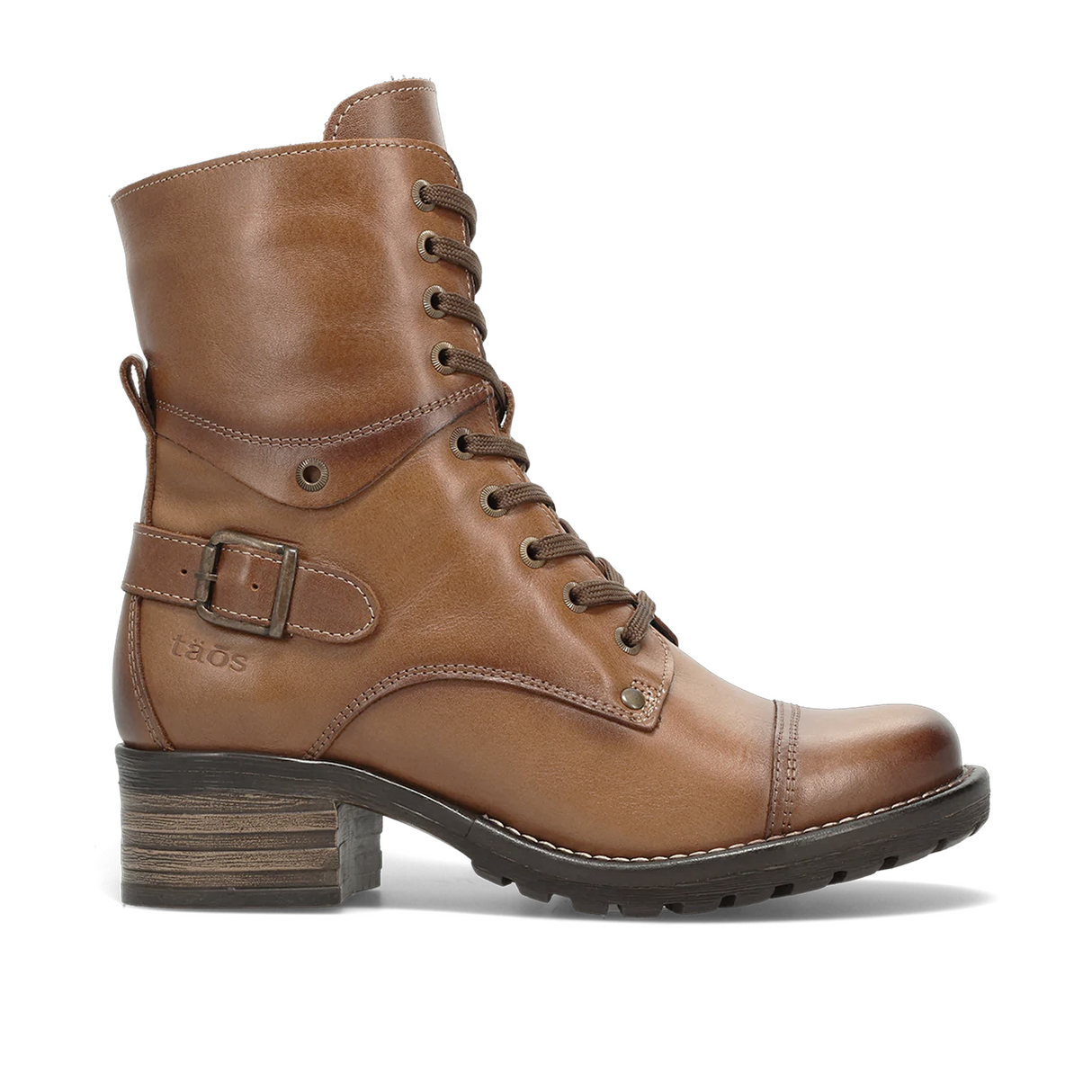 Taos Crave Lace Up Mid Boot (Women) - Tan Boots - Casual - Mid - The Heel Shoe Fitters