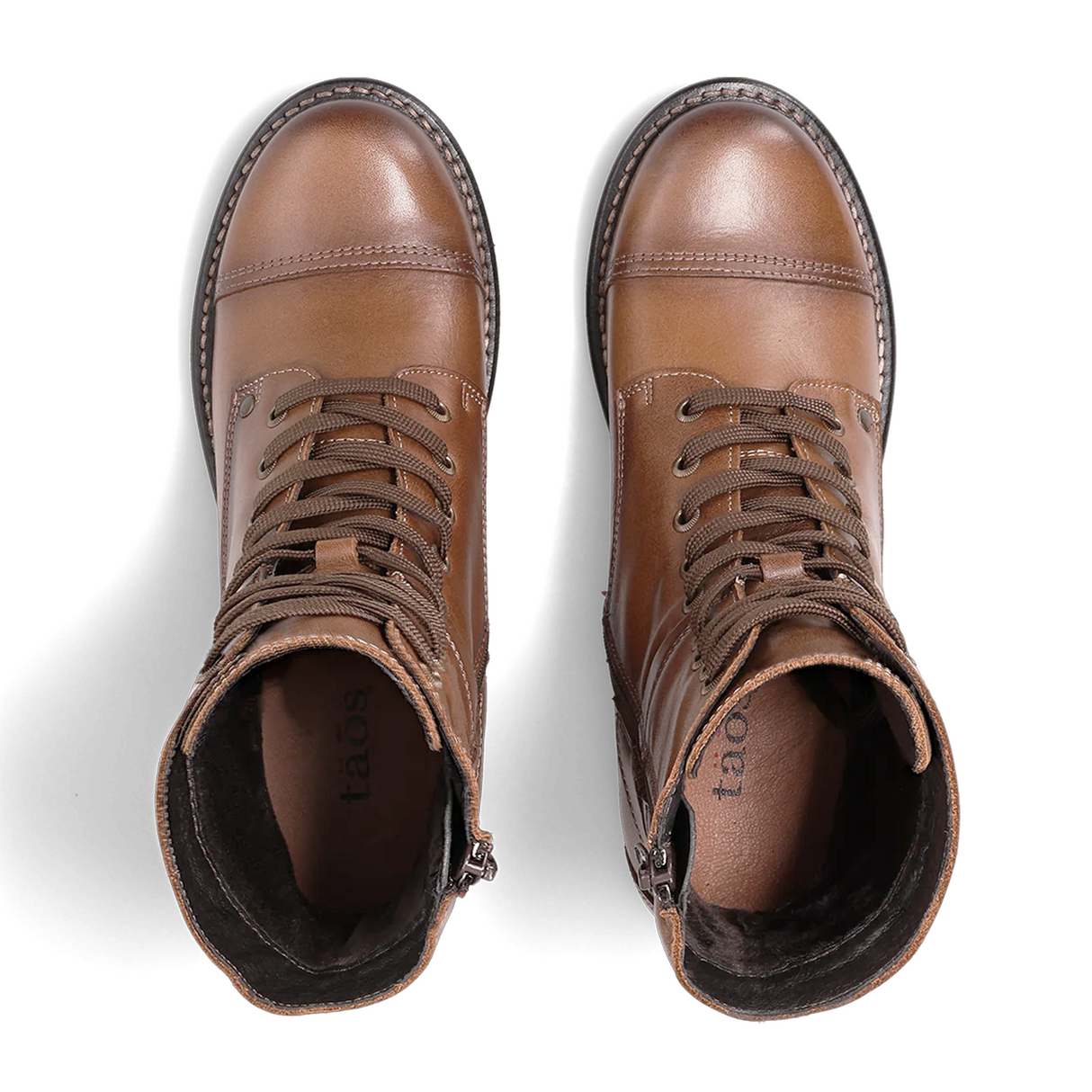 Taos Crave Lace Up Mid Boot (Women) - Tan Boots - Casual - Mid - The Heel Shoe Fitters