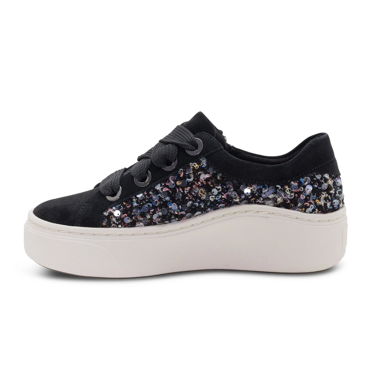 Aetrex Aubrey Platform Sneaker (Women) - Black Knit