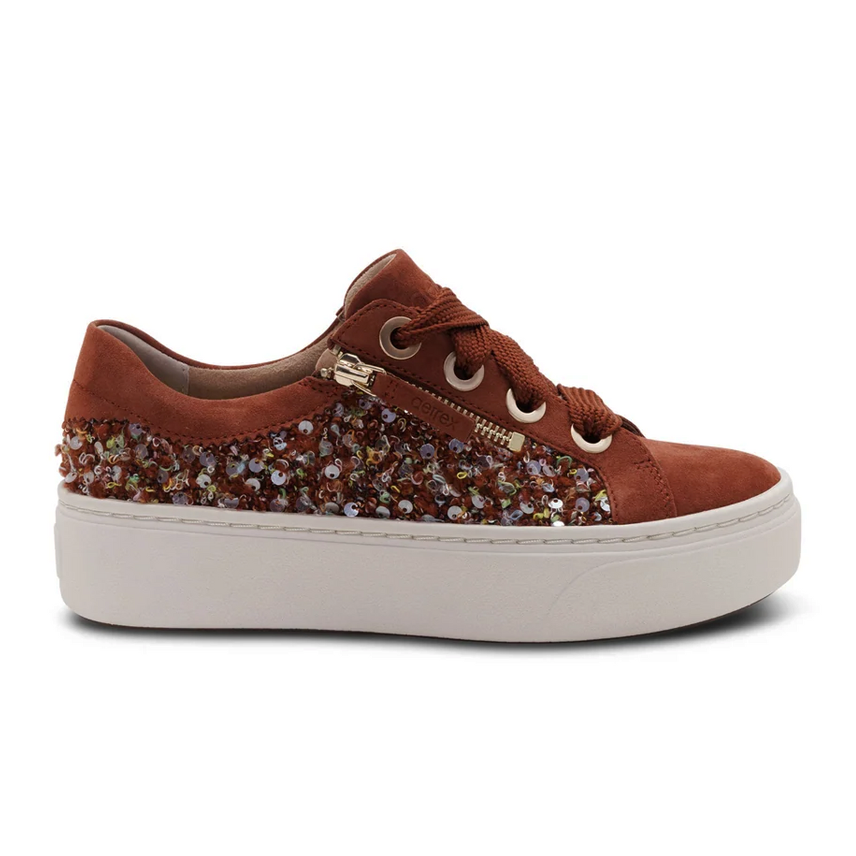 Aetrex Aubrey Platform Sneaker (Women) - Russet Knit