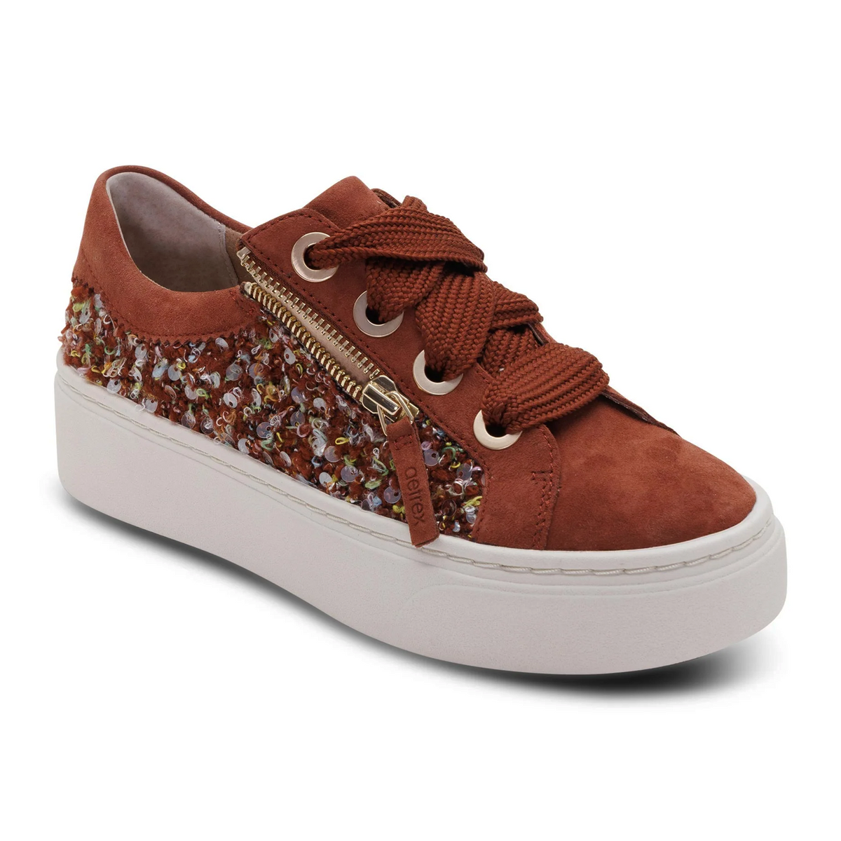 Aetrex Aubrey Platform Sneaker (Women) - Russet Knit