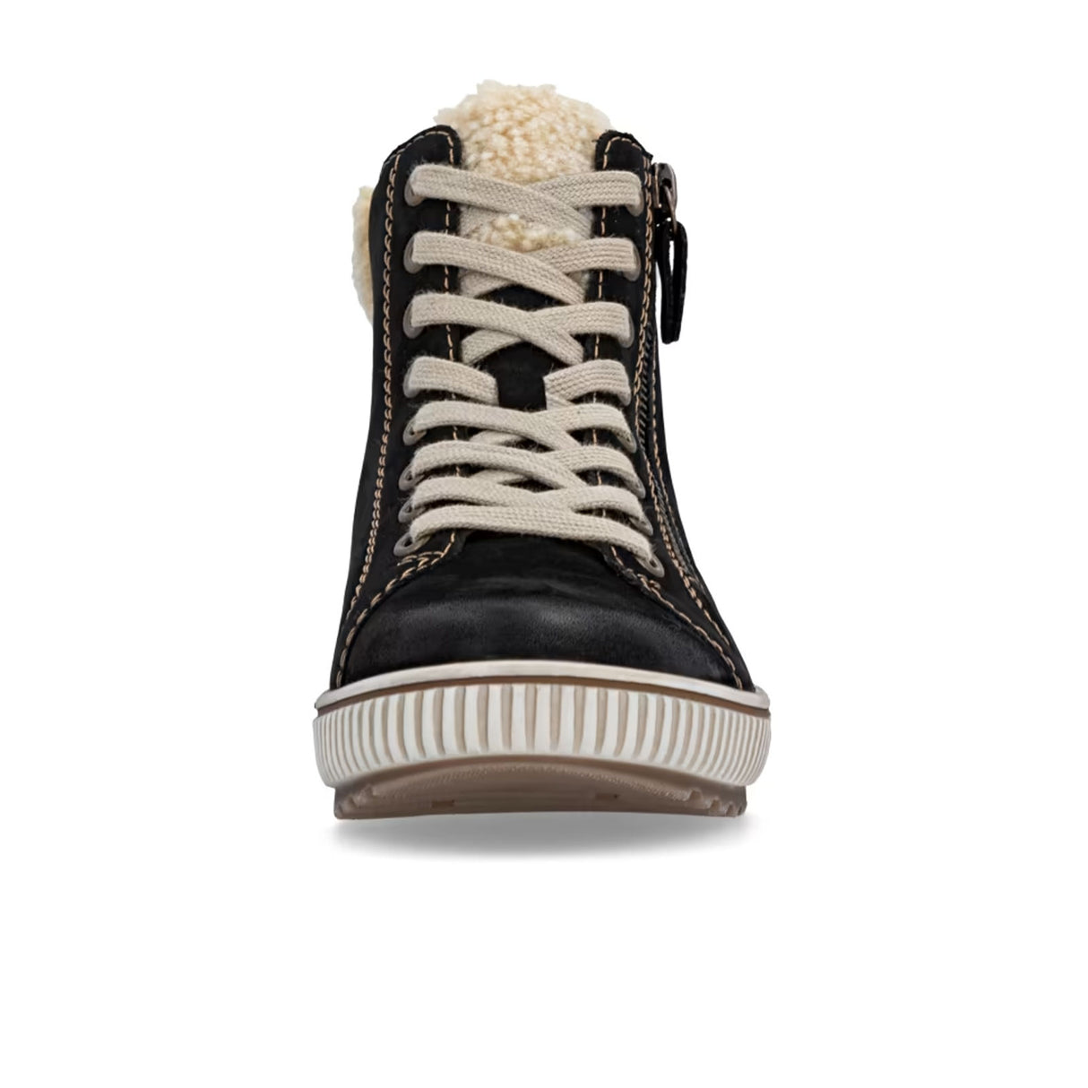 Remonte D0770 Maditta Sneaker Boot (Women) - Schwarz/Beige Athletic - Casual - Lace Up - The Heel Shoe Fitters