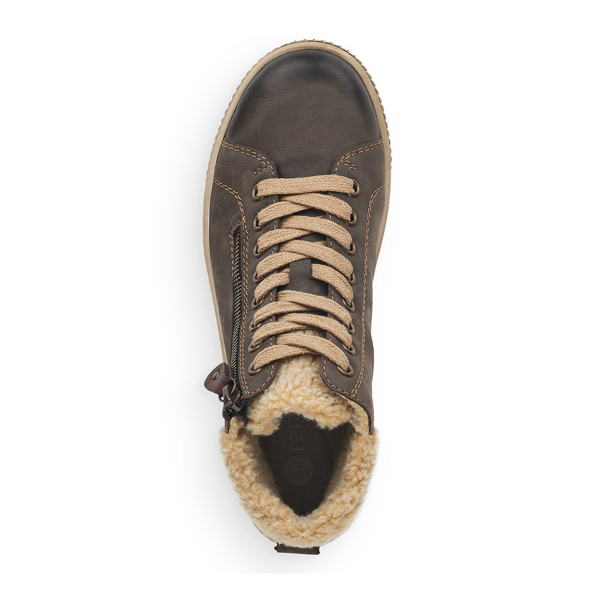 Remonte Maditta D0770 Ankle Boot (Women) - Smoke/Beige/Brown Athletic - Casual - Lace Up - The Heel Shoe Fitters