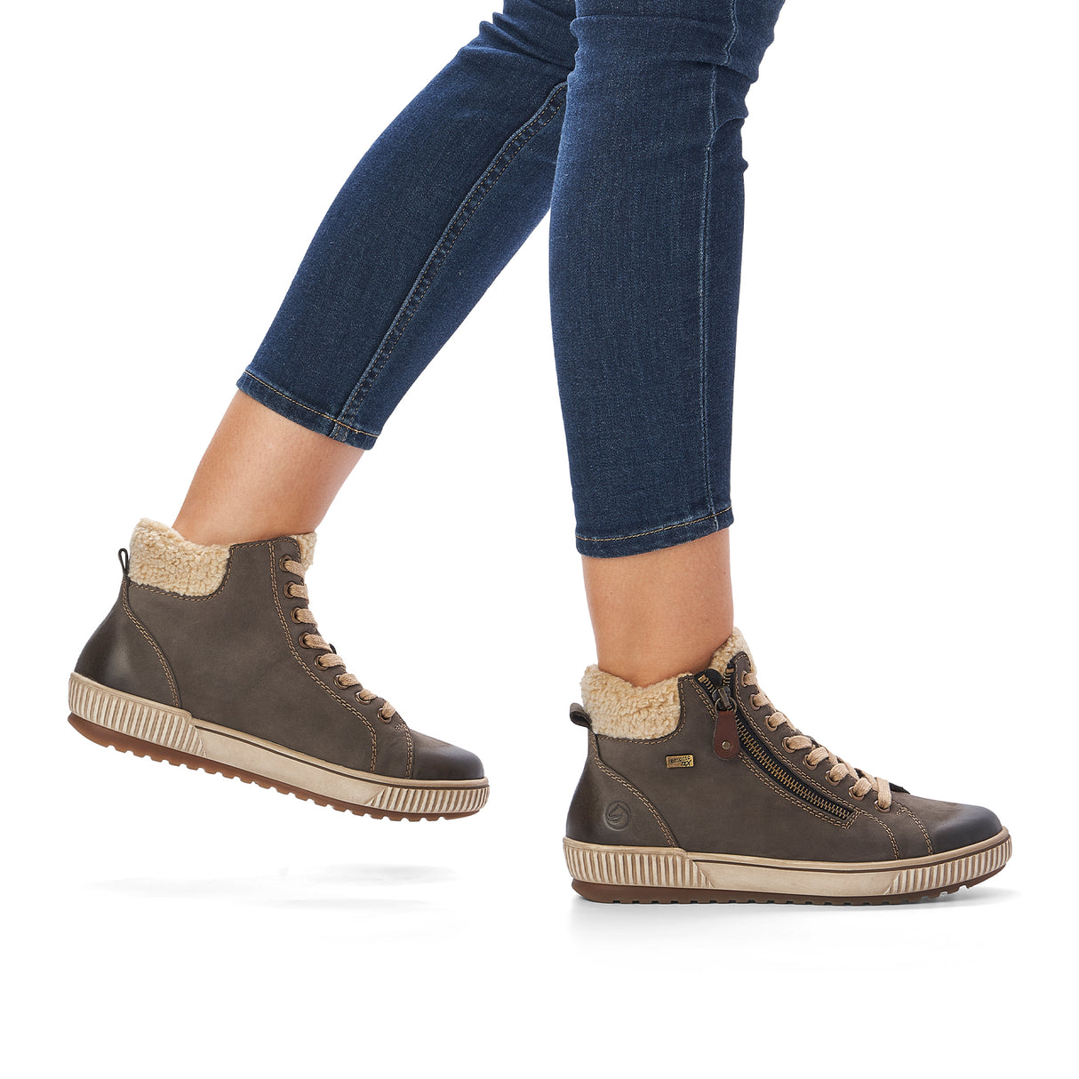 Remonte Maditta D0770 Ankle Boot (Women) - Smoke/Beige/Brown Athletic - Casual - Lace Up - The Heel Shoe Fitters