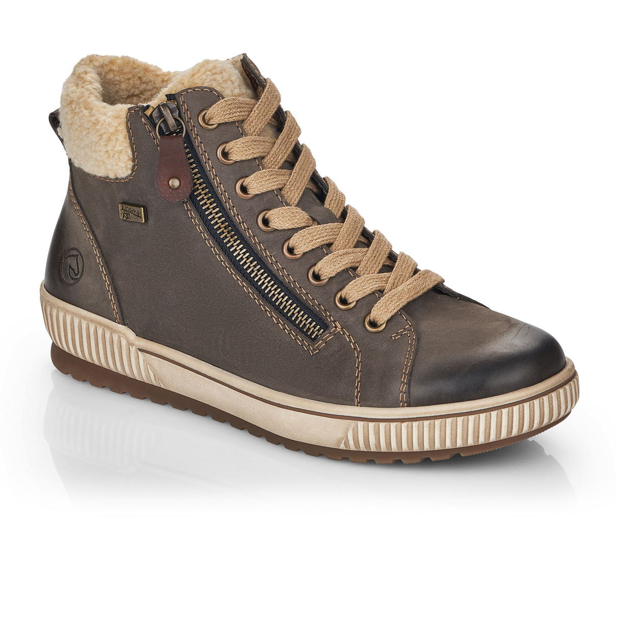 Remonte Maditta D0770 Ankle Boot (Women) - Smoke/Beige/Brown Athletic - Casual - Lace Up - The Heel Shoe Fitters