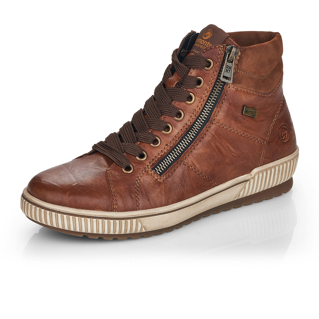 Remonte D0772 Maditta Sneaker Boot (Women) - Cuoio/Reh Athletic - Casual - Lace Up - The Heel Shoe Fitters