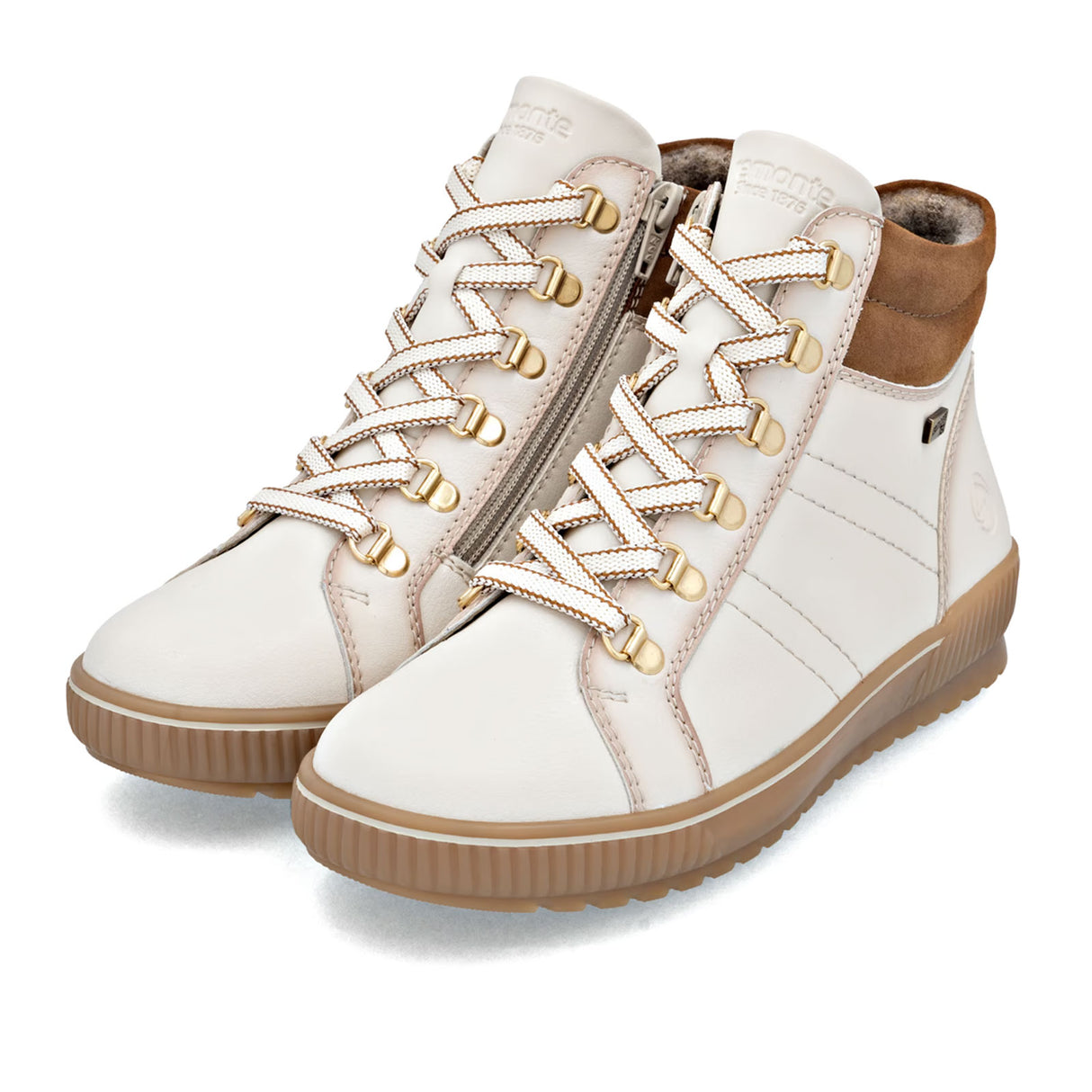 Remonte D0781 Maditta Sneaker Boot (Women) - Cotton/Reh Athletic - Casual - Lace Up - The Heel Shoe Fitters