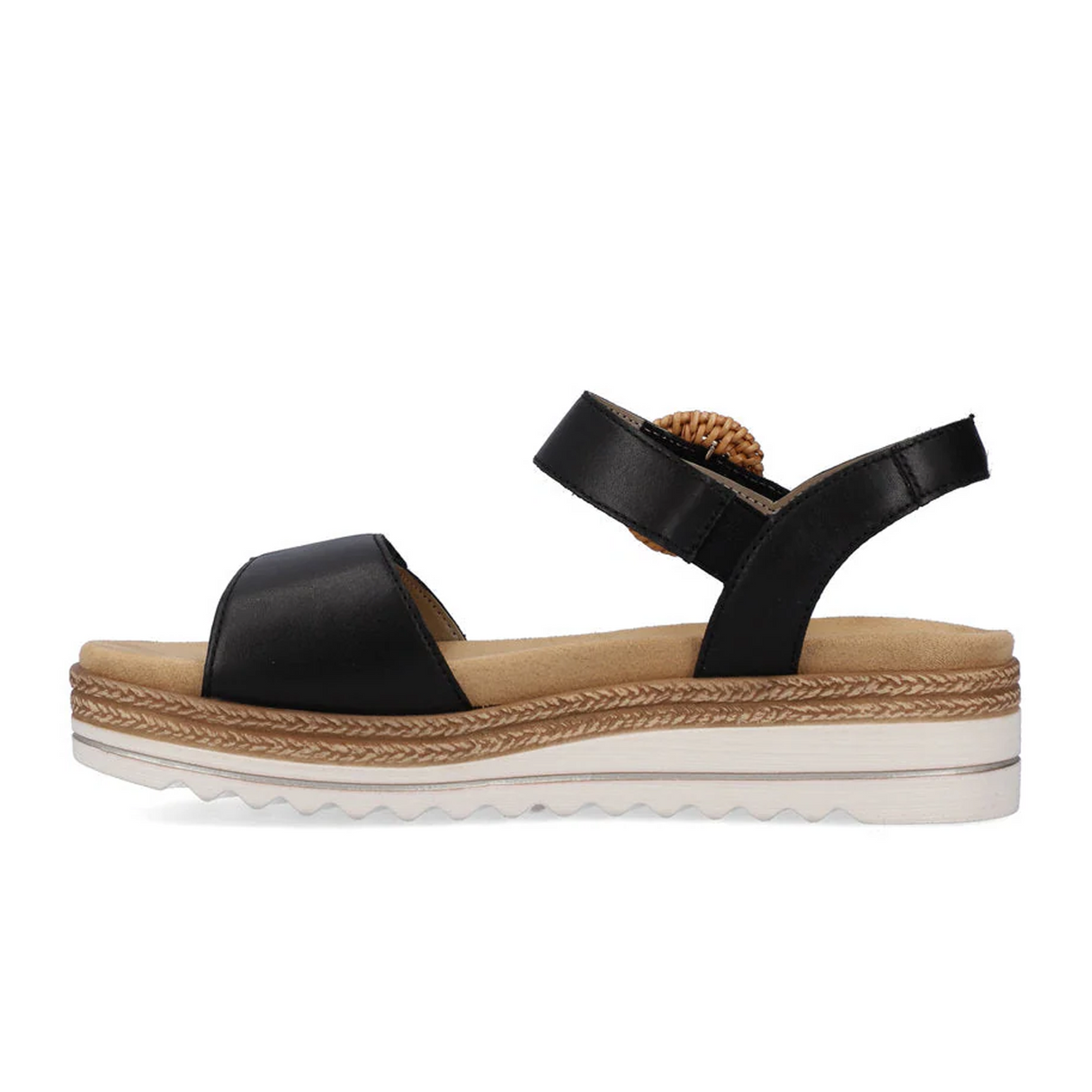 Remonte Jocelyn D0Q52 Flatform Backstrap Sandal (Women) - Black Sandal - Backstrap - The Heel Shoe Fitters