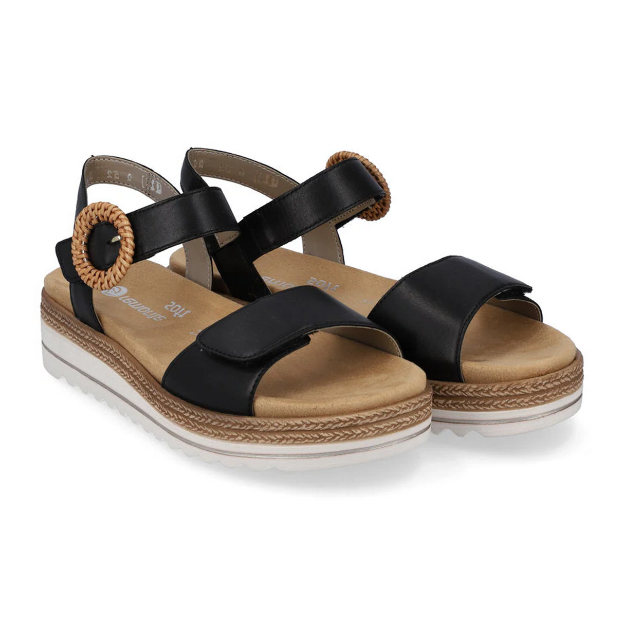 Remonte Jocelyn D0Q52 Flatform Backstrap Sandal (Women) - Black Sandal - Backstrap - The Heel Shoe Fitters