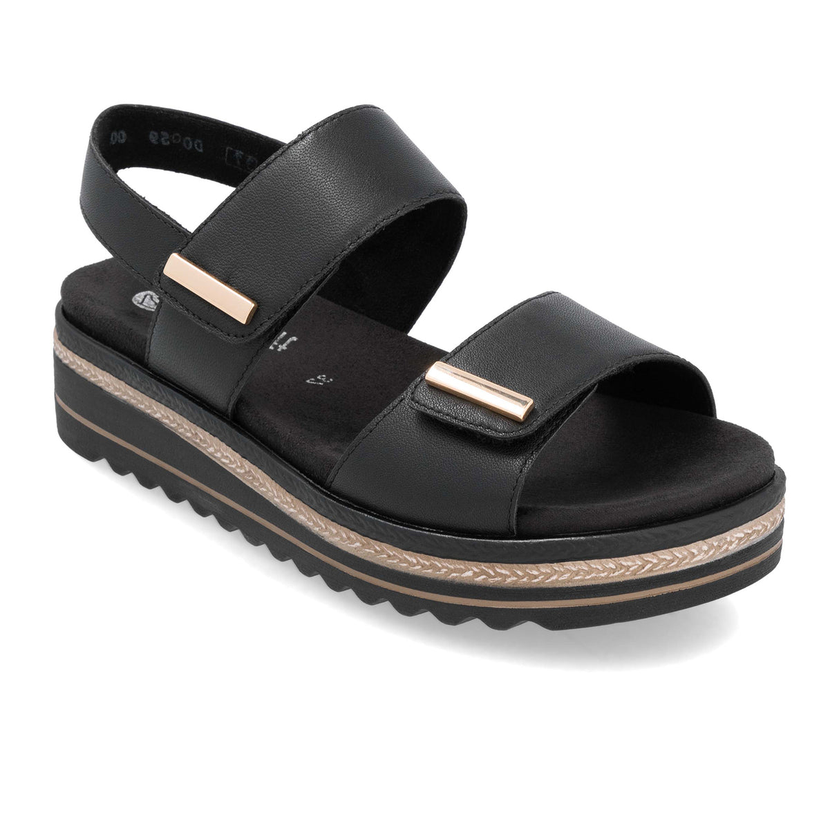 Remonte Jocelyn D0Q59 Wedge Sandal (Women) - Black Sandal - Backstrap - The Heel Shoe Fitters