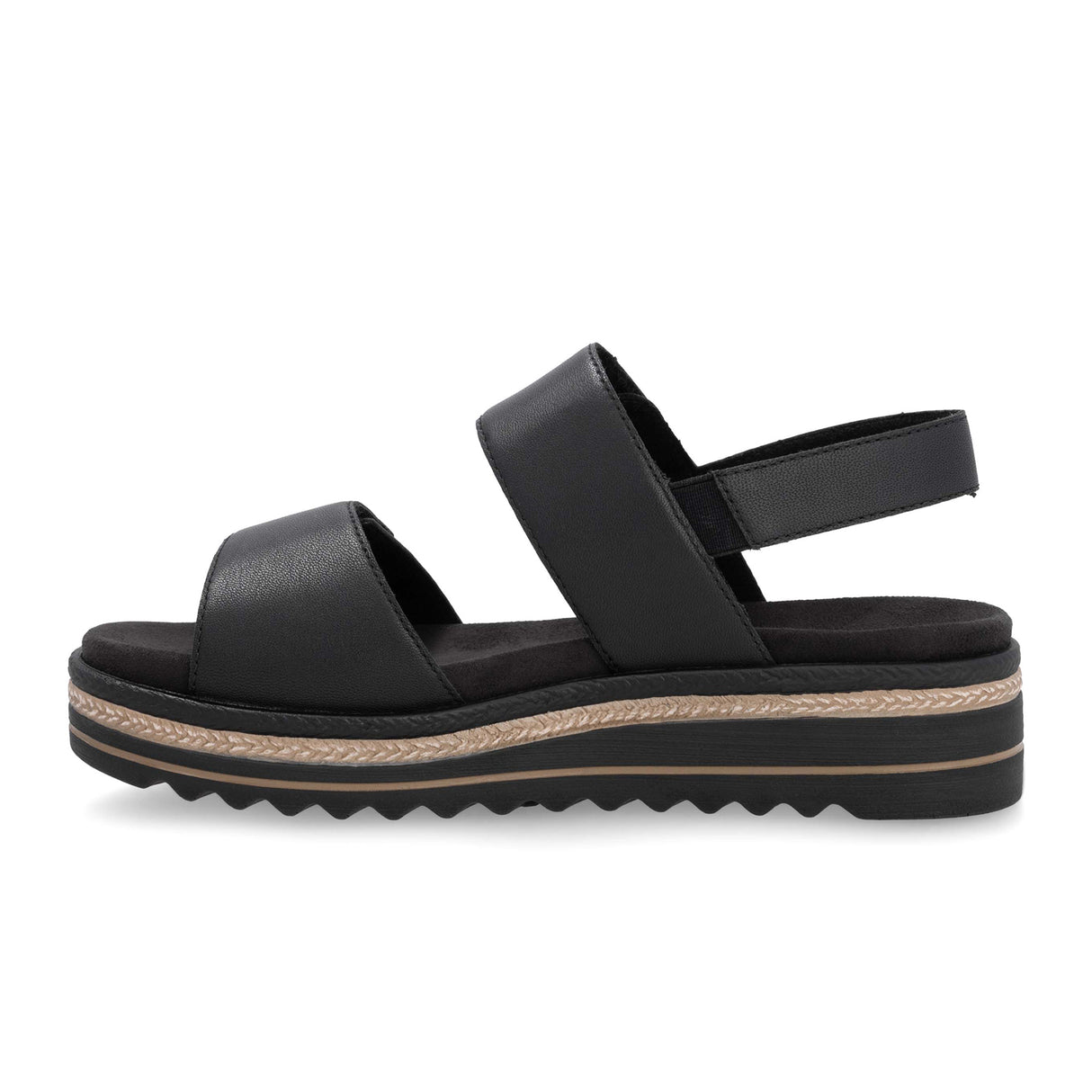 Remonte Jocelyn D0Q59 Wedge Sandal (Women) - Black Sandal - Backstrap - The Heel Shoe Fitters