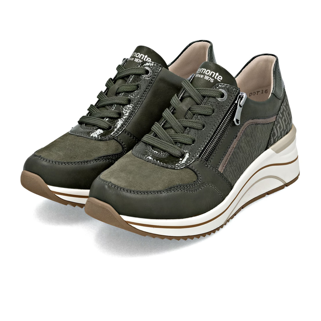 Remonte D0T16 Eleni Sneaker (Women) - Forest/Alloy/Moor Athletic - Casual - Lace Up - The Heel Shoe Fitters