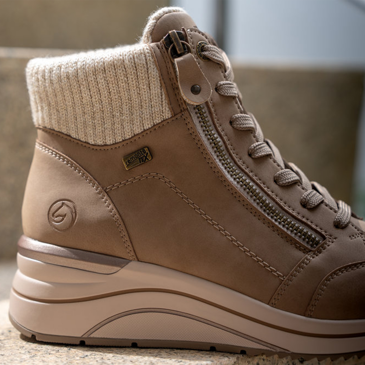 Remonte Eleni 77 Sneaker Boot (Women) - Camel/Off White