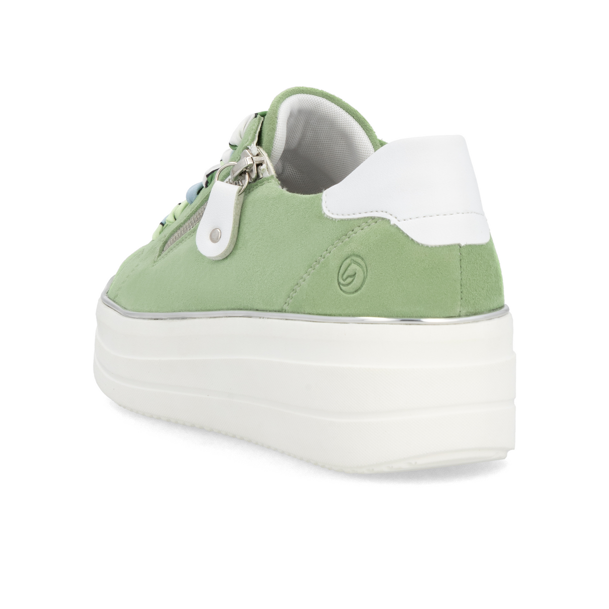 Remonte Julika D1C06 Sneaker (Women) - Efeu/Weiss/Sheepsuede Athletic - Casual - Lace Up - The Heel Shoe Fitters