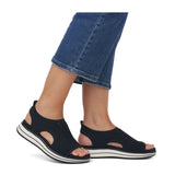 Remonte Jocelyn D1J52-00 Sandal (Women) - Black Knit Sandals - Backstrap - The Heel Shoe Fitters