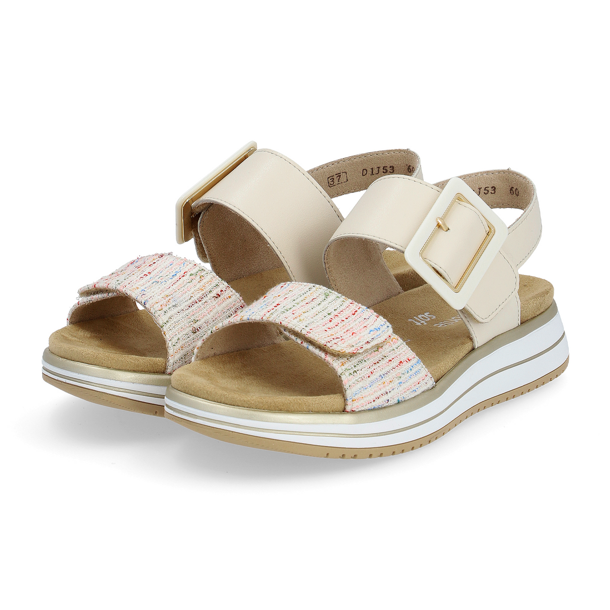 Remonte Jocelyn D1J53 Backstrap Sandal (Women) - Weiss Multi/Porzellan Carpino Sandal - Backstrap - The Heel Shoe Fitters