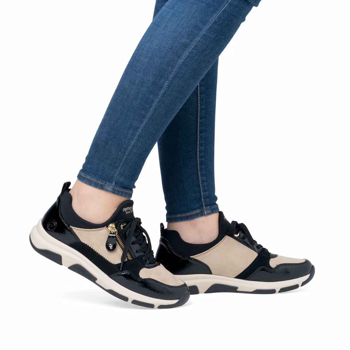 Remonte D1S02 Soraya Sneaker (Women) - Black/Jute/Schwarz Athletic - Casual - Lace Up - The Heel Shoe Fitters