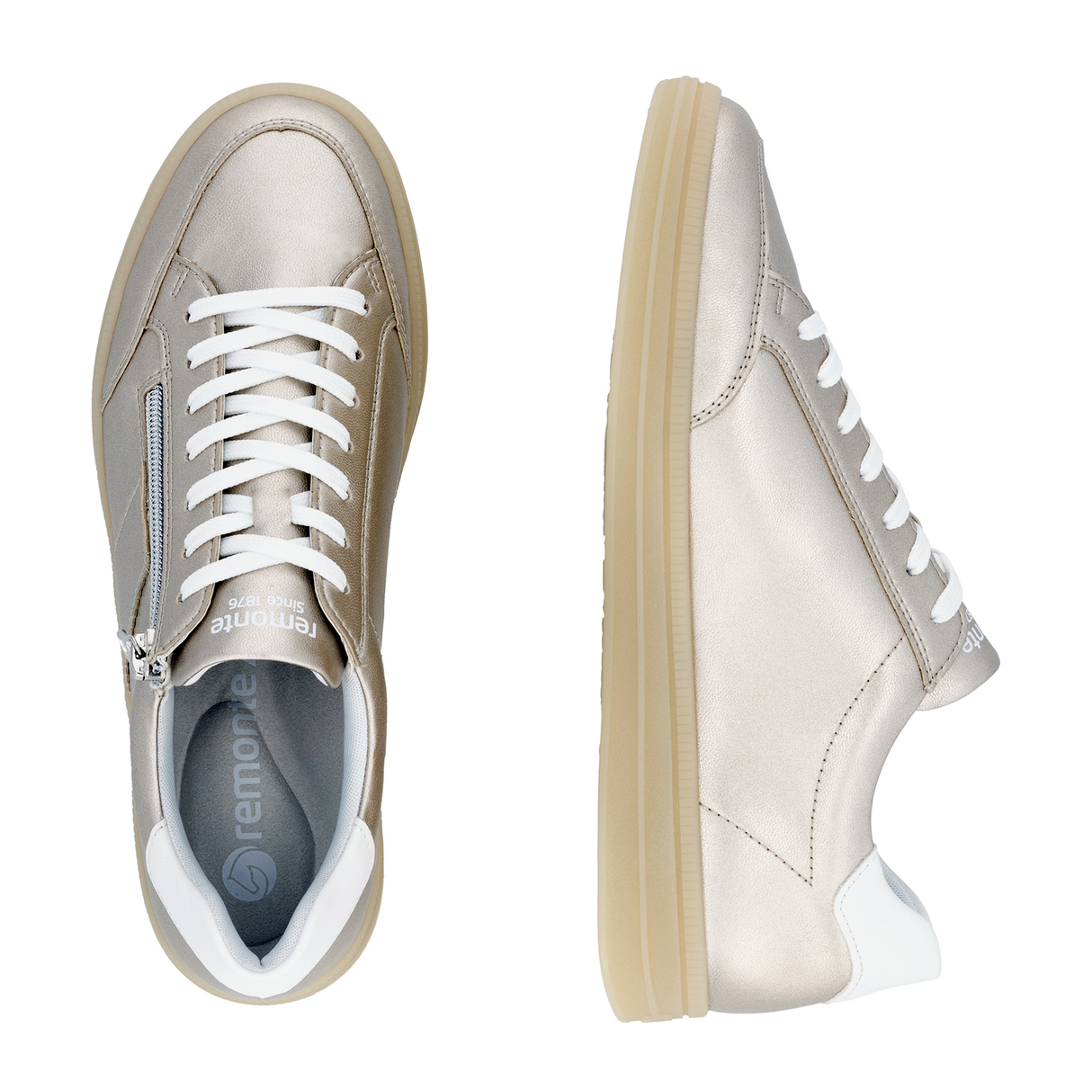 Remonte Demi D2C02 Sneaker (Women) - Pale Gold/White/Lonora Athletic - Casual - Lace Up - The Heel Shoe Fitters