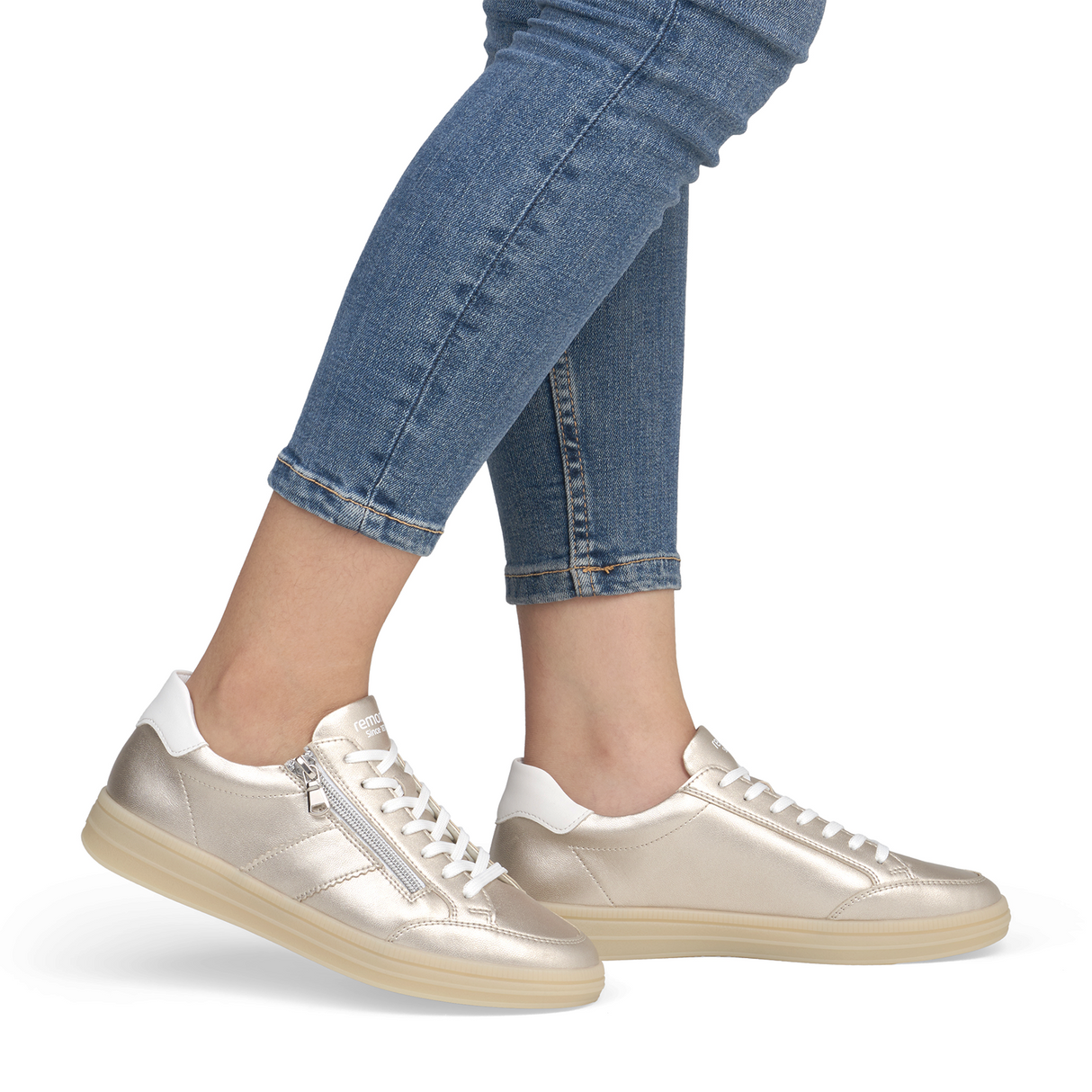Remonte Demi D2C02 Sneaker (Women) - Pale Gold/White/Lonora Athletic - Casual - Lace Up - The Heel Shoe Fitters