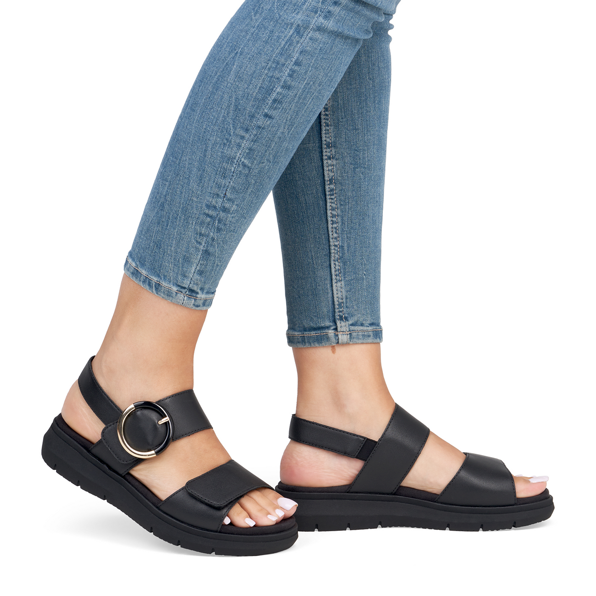 Remonte Jocelyn 50 Backstrap Sandal (Women) - Black Sandal - Backstrap - The Heel Shoe Fitters