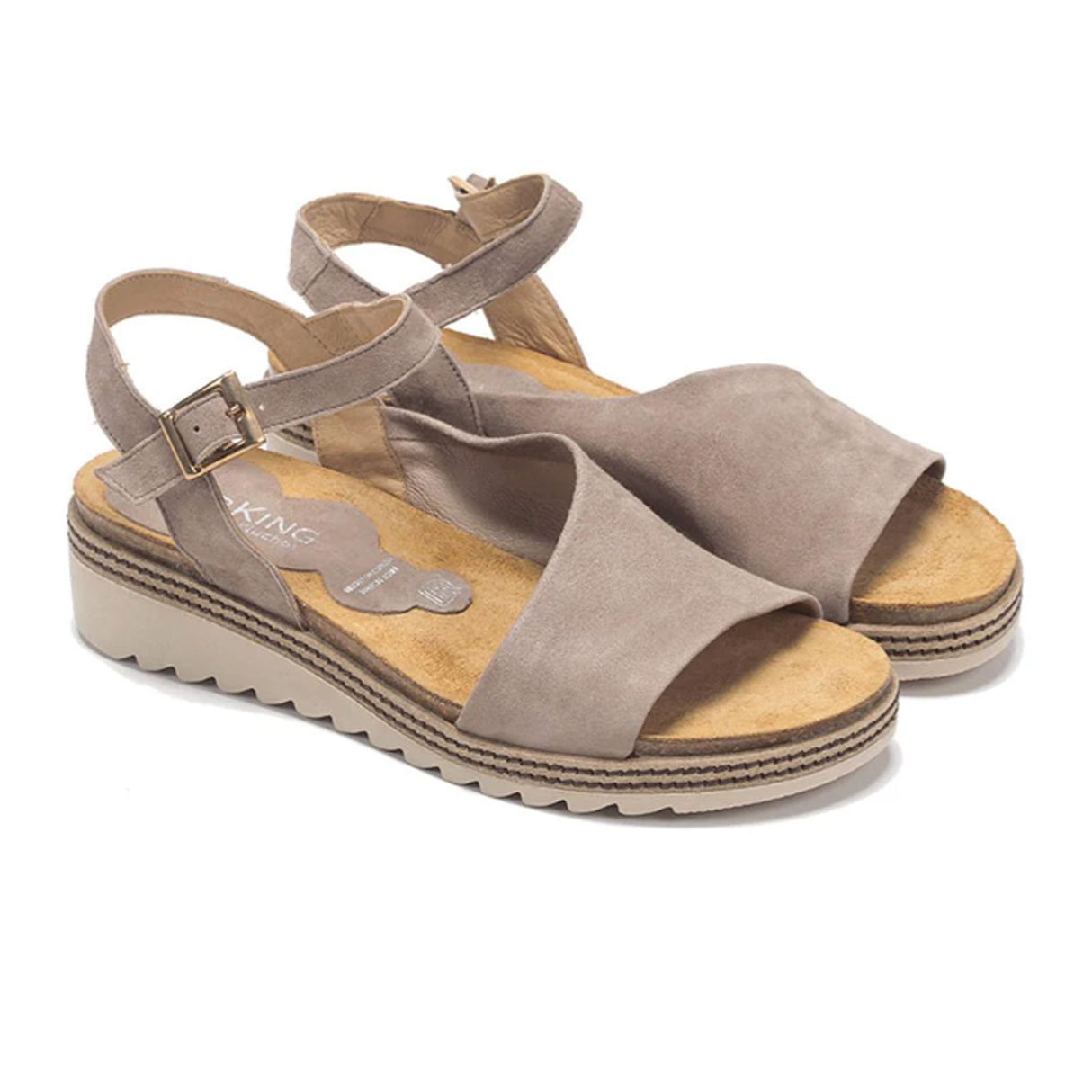 Dorking Espe D8540 Backstrap Sandal (Women) - Taupe Suede Sandal - Backstrap - The Heel Shoe Fitters