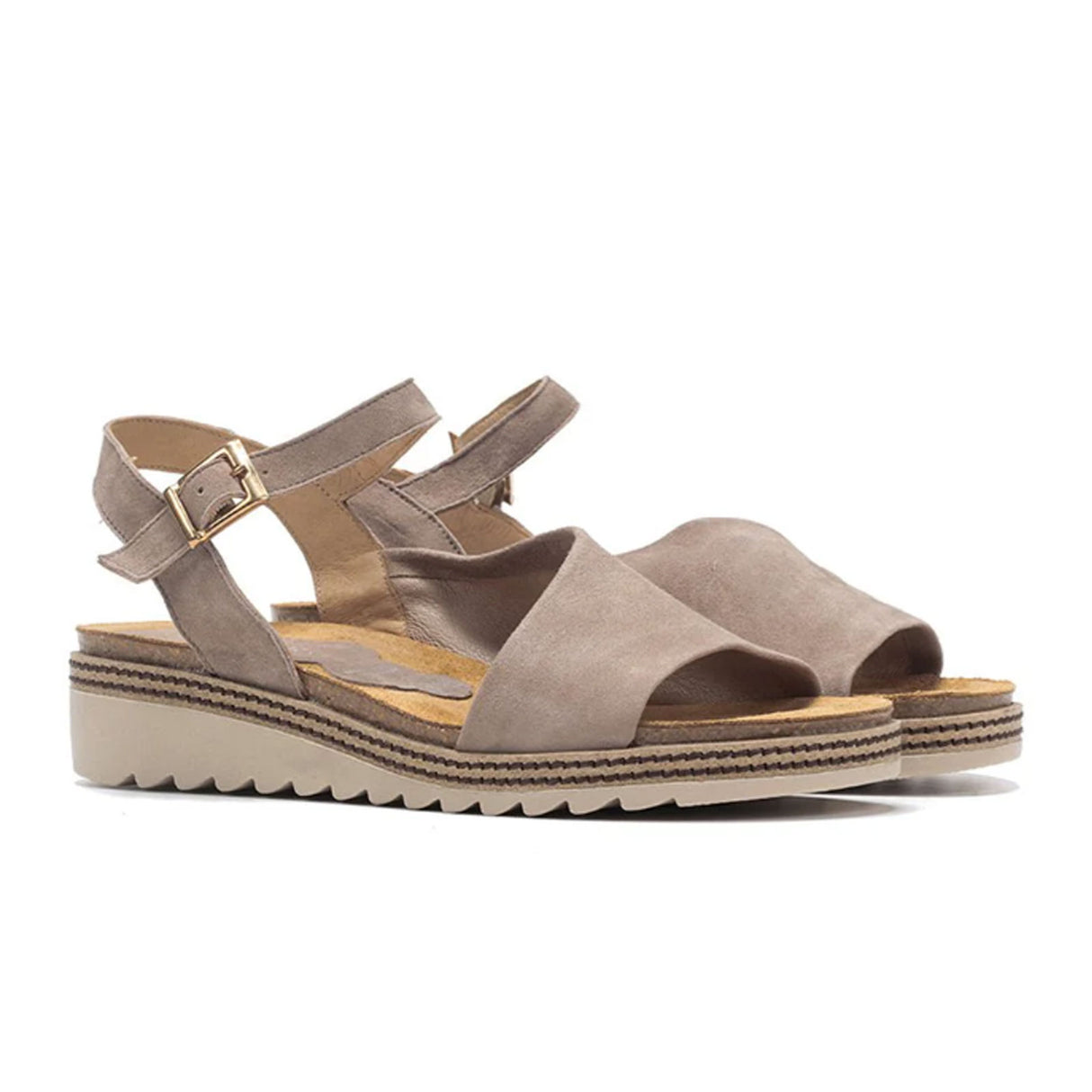 Dorking Espe D8540 Backstrap Sandal (Women) - Taupe Suede Sandal - Backstrap - The Heel Shoe Fitters