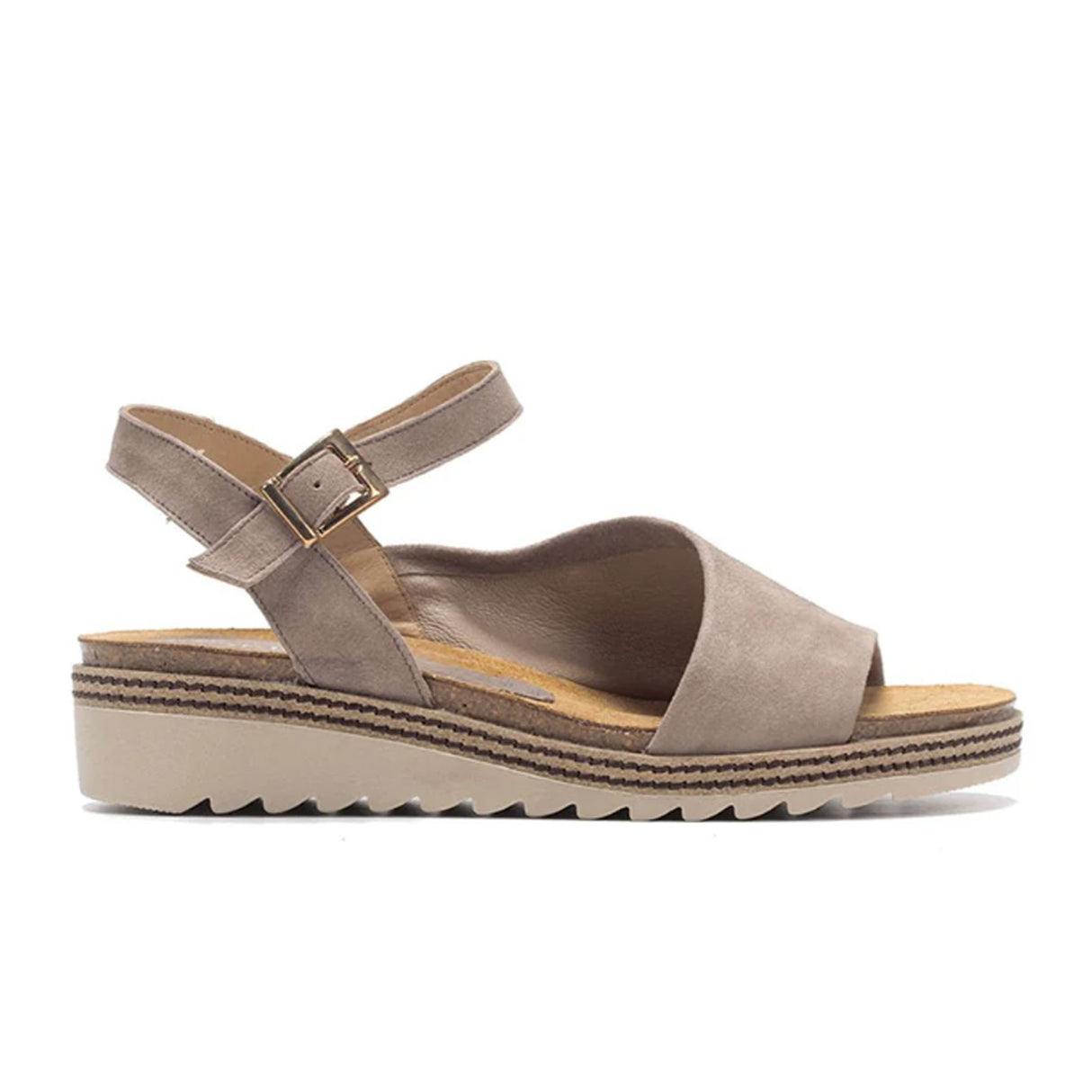 Dorking Espe D8540 Backstrap Sandal (Women) - Taupe Suede Sandal - Backstrap - The Heel Shoe Fitters