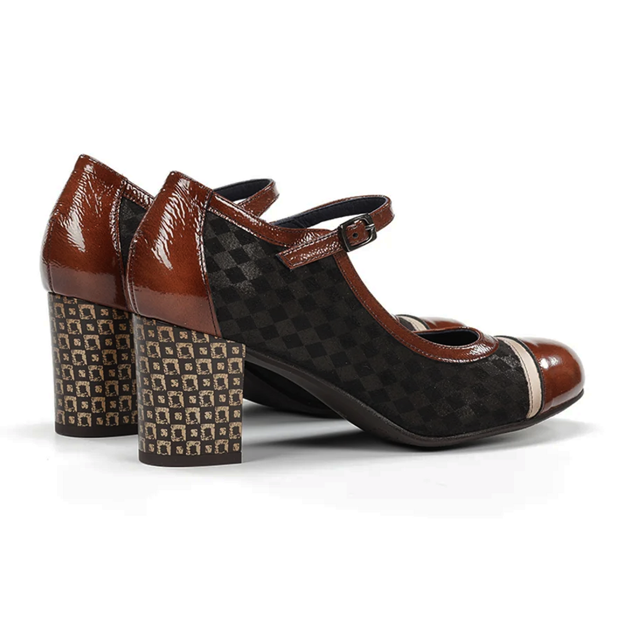 Dorking Rodin D8669 Heeled Mary Jane (Women) - Carcas/Napla/Suga Cafe Dress-Casual - Heels - The Heel Shoe Fitters