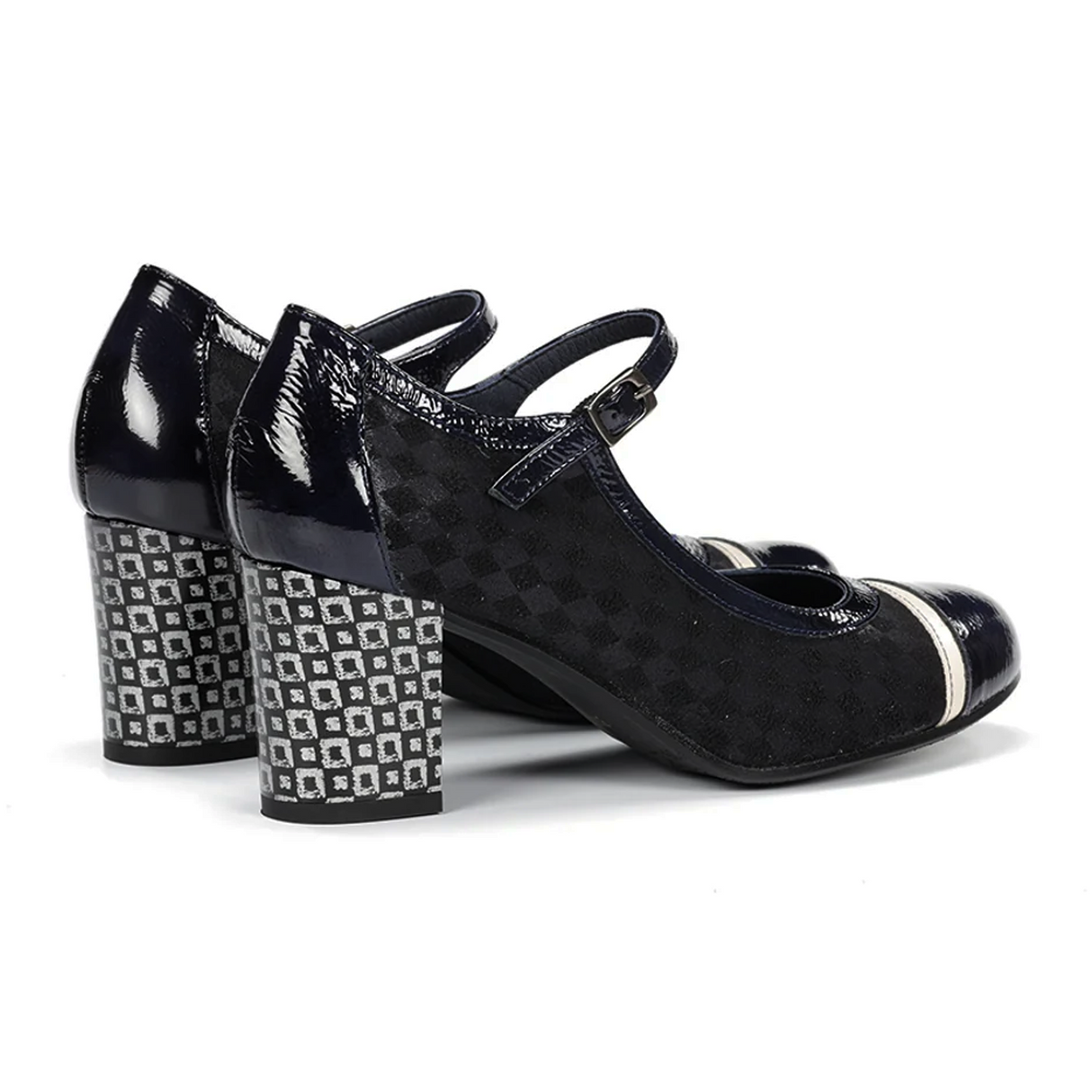 Dorking Rodin D8669 Heeled Mary Jane (Women) - Carcas/Napla/Suga Marino Dress-Casual - Heels - The Heel Shoe Fitters