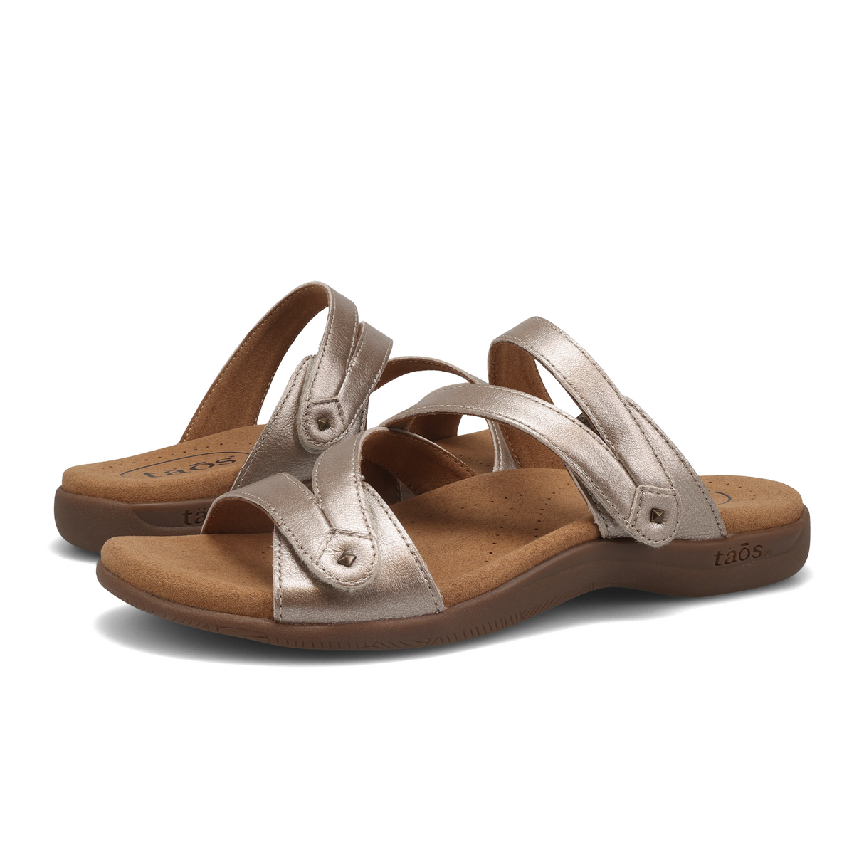 Taos Double U Slide Sandal (Women) - Champagne Sandal - Slide - The Heel Shoe Fitters