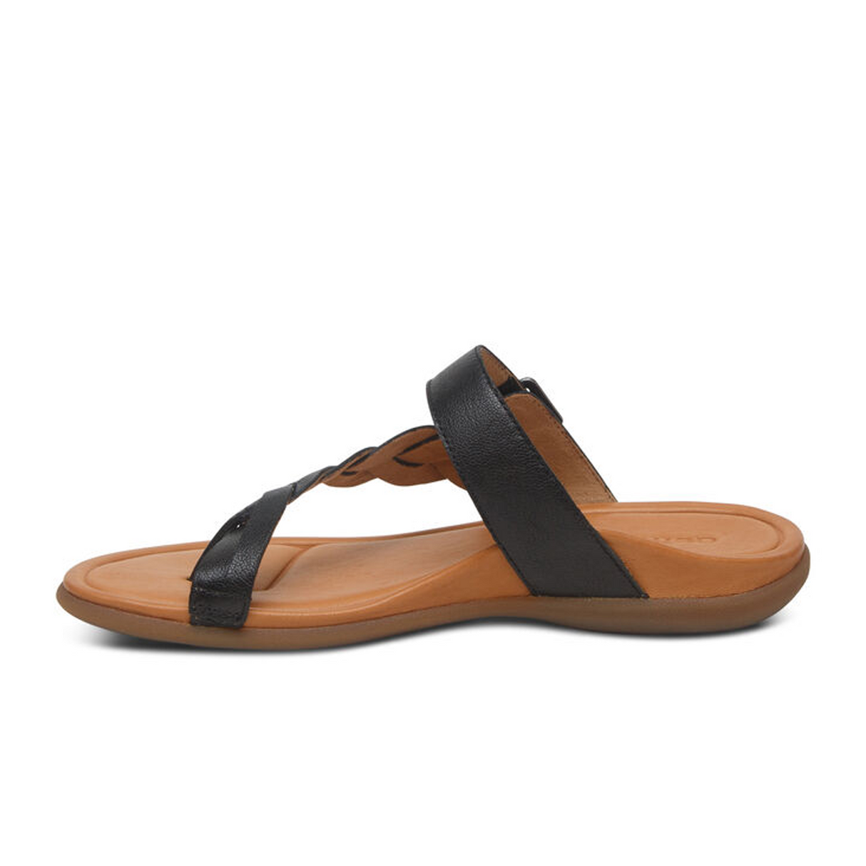 Aetrex Selena Sandal (Women) - Black Sandal - Thong - The Heel Shoe Fitters
