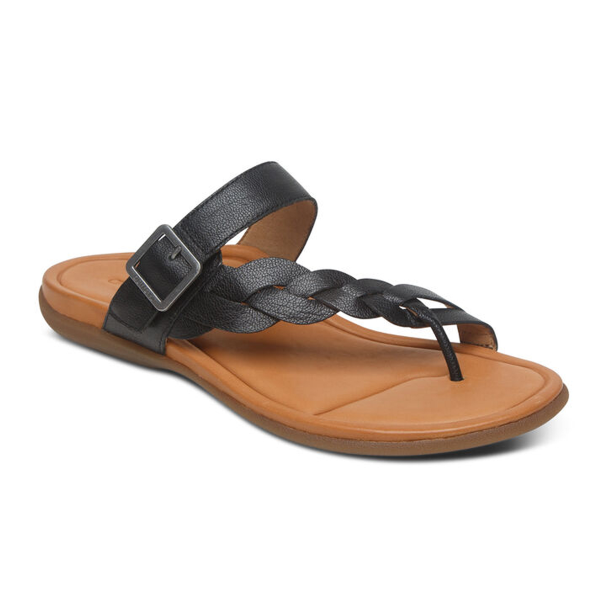 Aetrex Selena Sandal (Women) - Black Sandal - Thong - The Heel Shoe Fitters