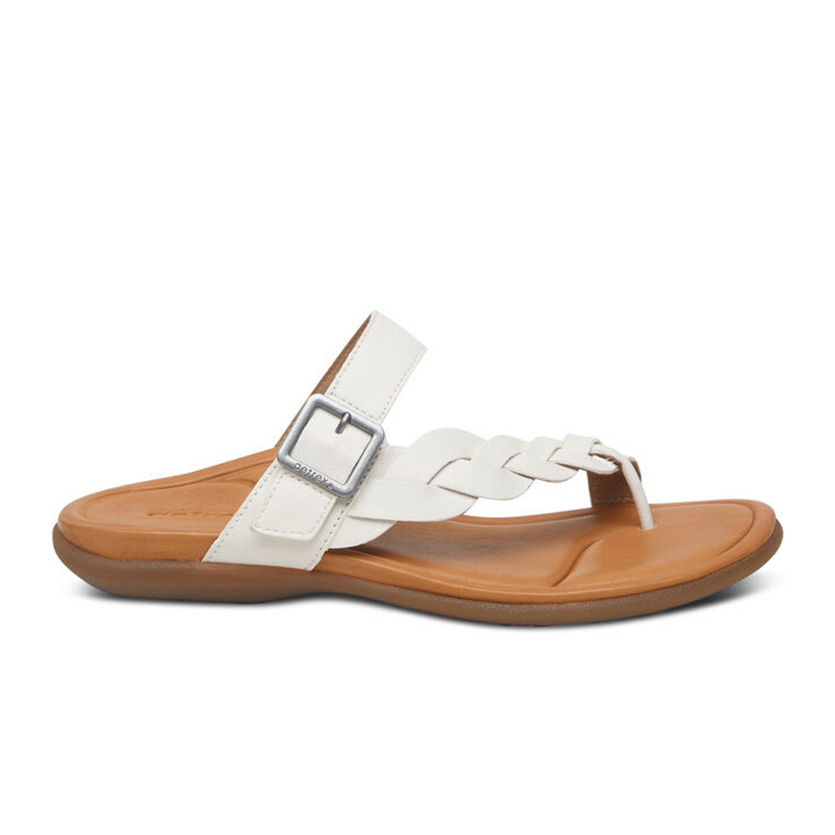 Aetrex Selena Sandal (Women) - White Sandal - Thong - The Heel Shoe Fitters
