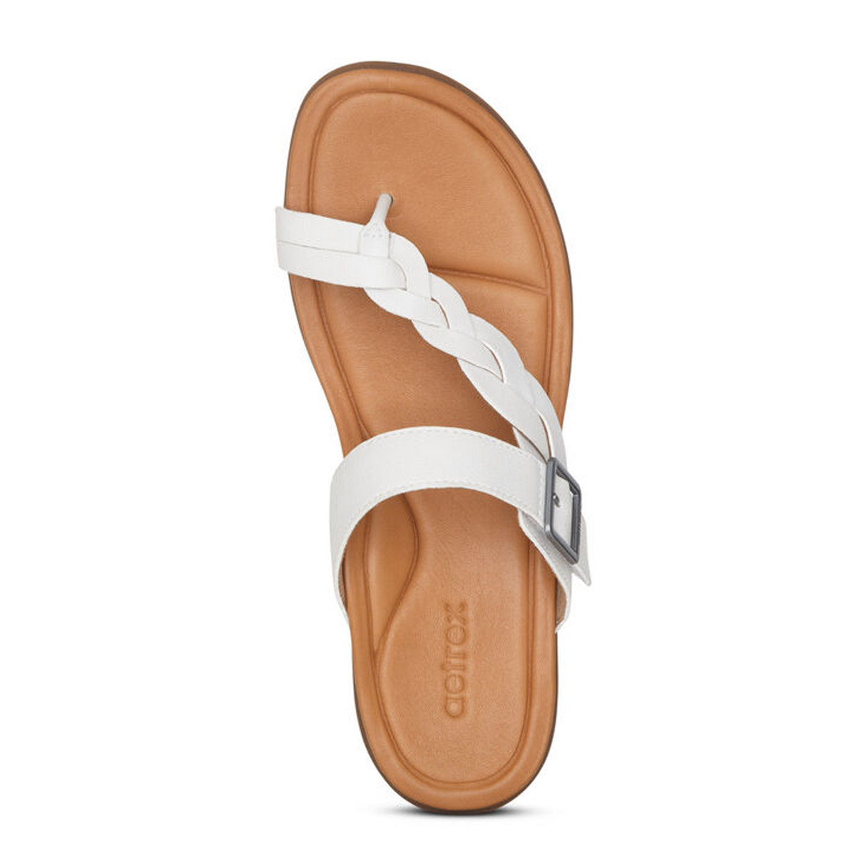 Aetrex Selena Sandal (Women) - White Sandal - Thong - The Heel Shoe Fitters