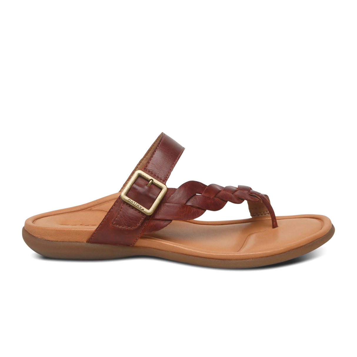 Aetrex Selena Sandal (Women) - Red Sandal - Thong - The Heel Shoe Fitters
