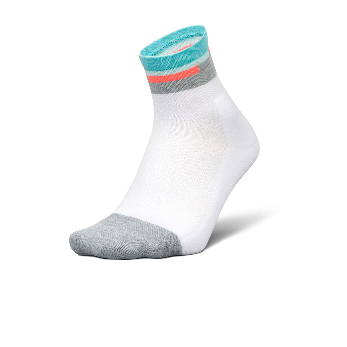 Feetures Elite Light Cushion Quarter Sock (Unisex) - Aquatic White Accessories - Socks - Performance - The Heel Shoe Fitters