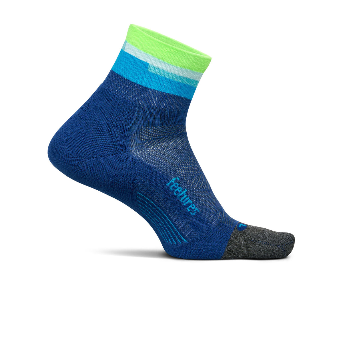 Feetures Elite Light Cushion Quarter Sock (Unisex) - Surfboard Blue Accessories - Socks - Performance - The Heel Shoe Fitters