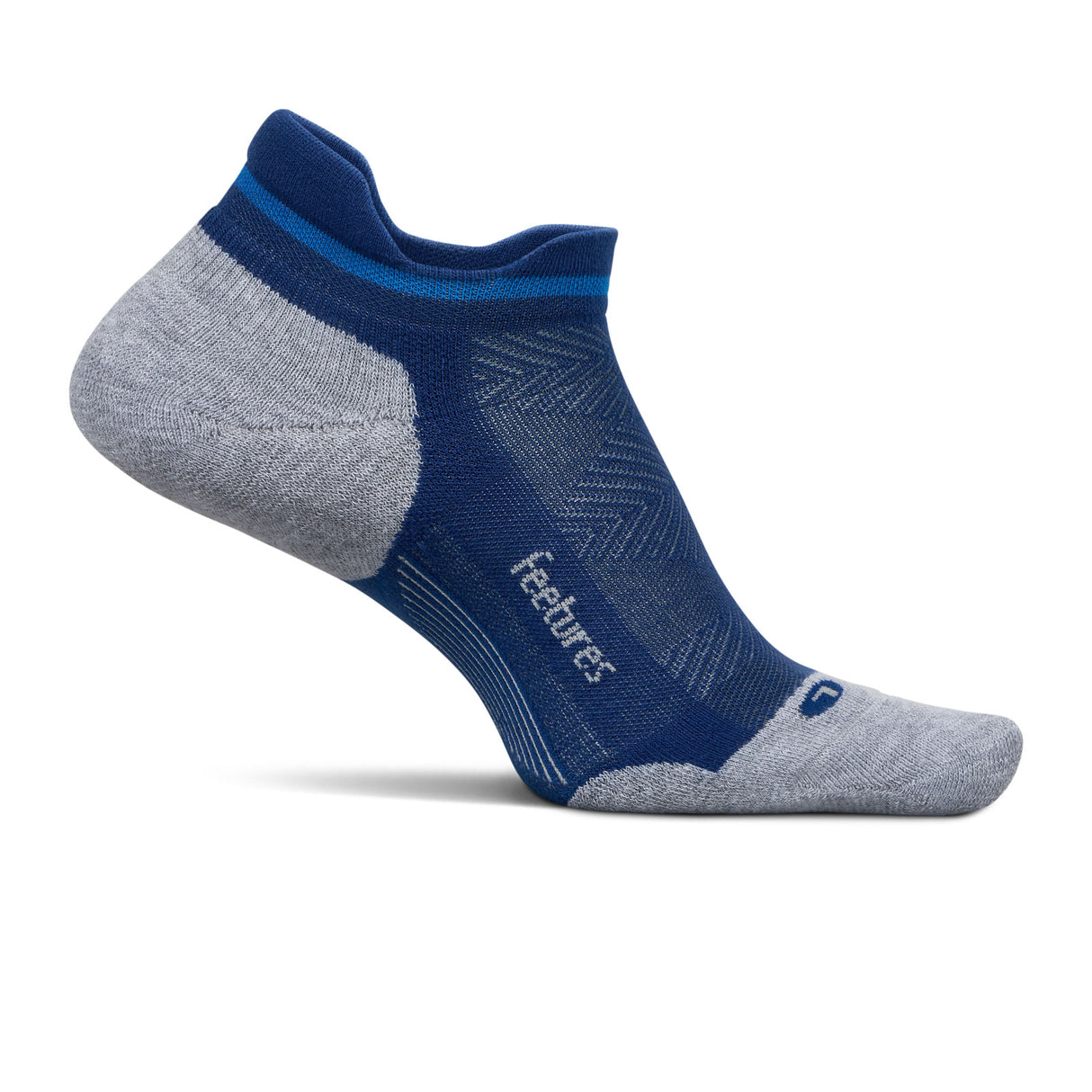 Feetures Elite Max Cushion No Show Tab Sock (Unisex) - Navy Mist Accessories - Socks - Performance - The Heel Shoe Fitters