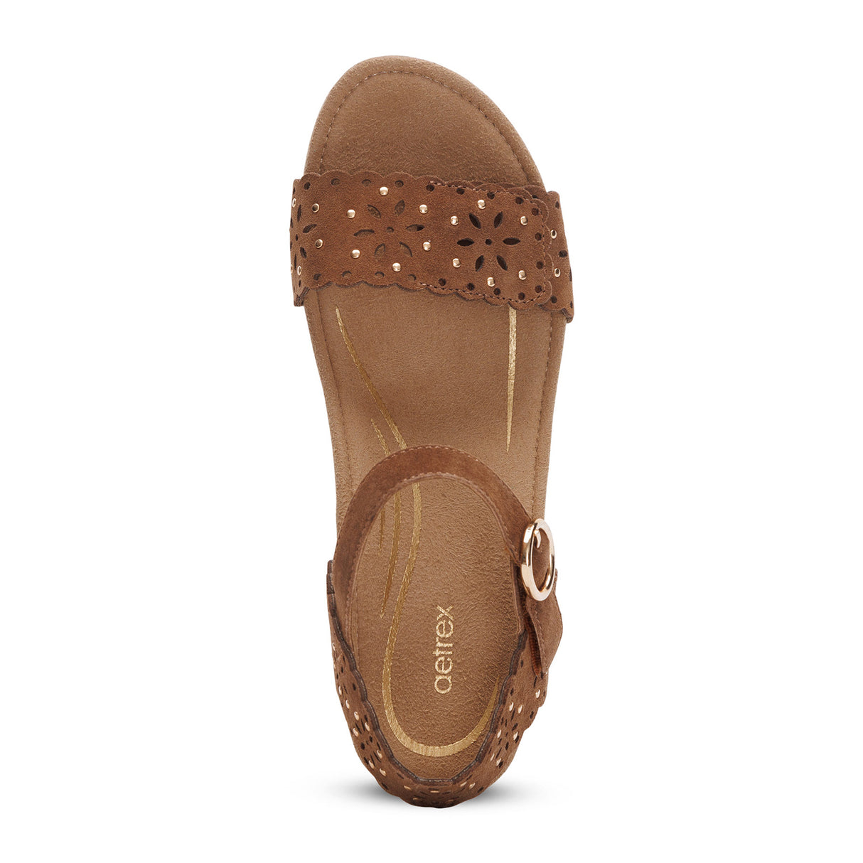 Aetrex Sydney Wedge Sandal (Women) - Scotch Cutout Sandal - Heel/Wedge - The Heel Shoe Fitters