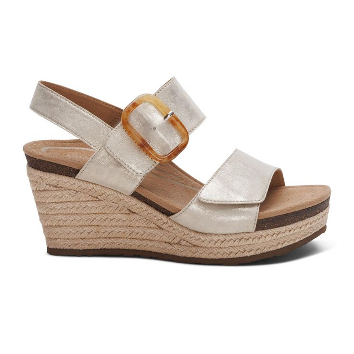 Aetrex Ashley Wedge Sandal (Women) Sandal - Heel/Wedge - The Heel Shoe Fitters