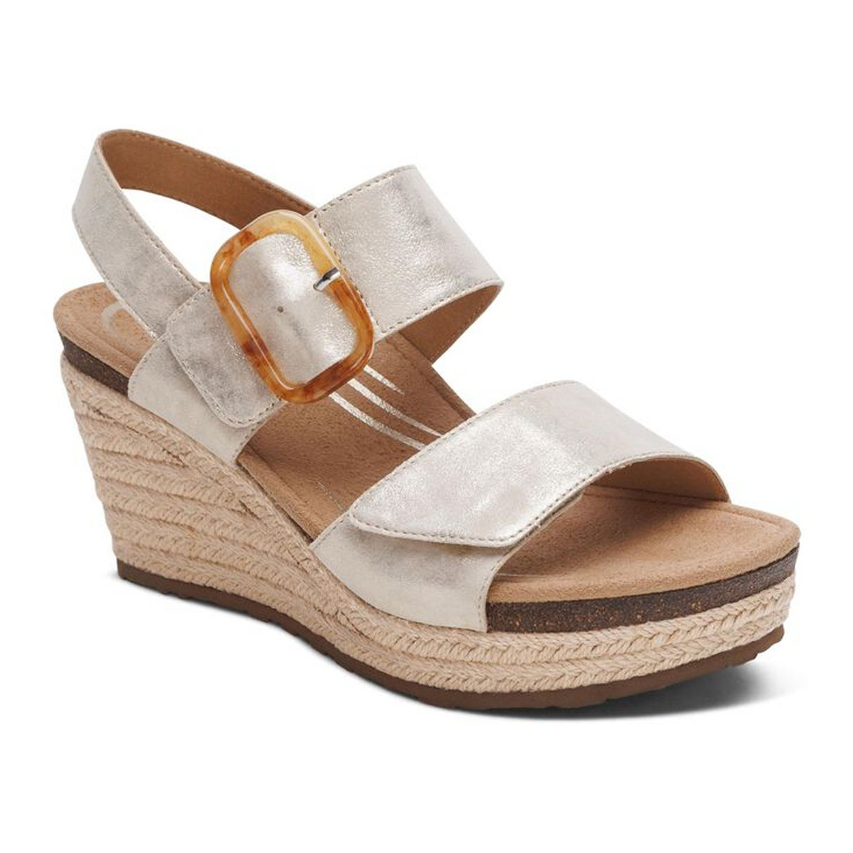 Aetrex Ashley Wedge Sandal (Women) Sandal - Heel/Wedge - The Heel Shoe Fitters