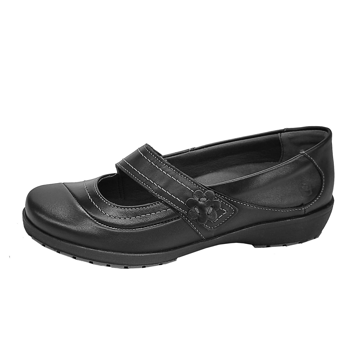 Suave Elstree Mary Jane (Women) - Black Dress-Casual - Slip On - The Heel Shoe Fitters