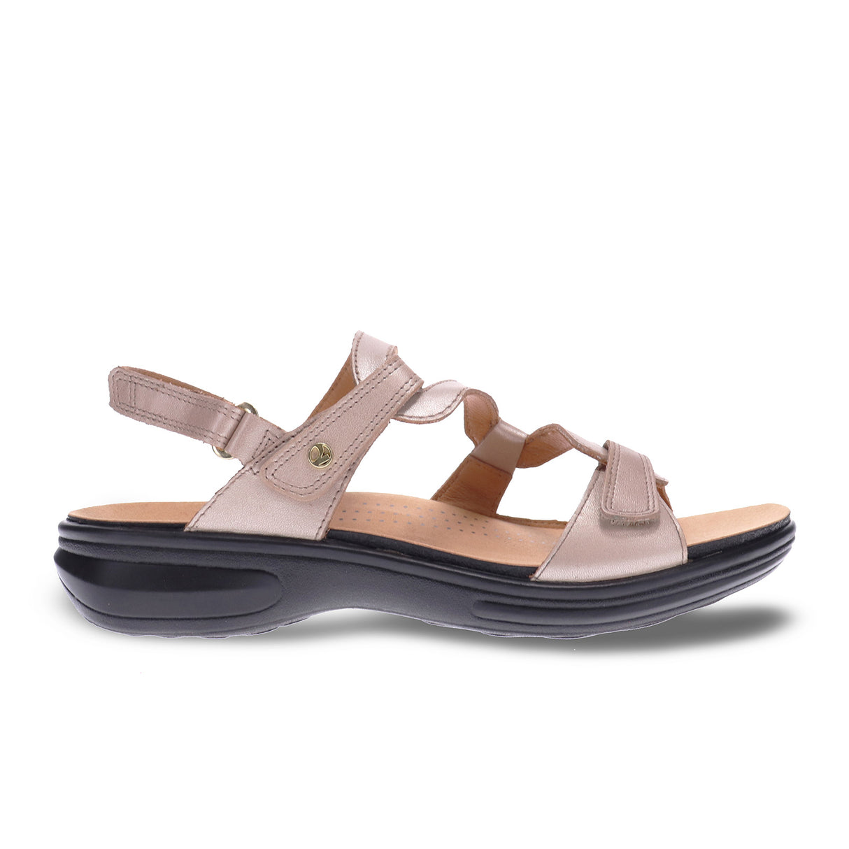 Revere Emerald Backstrap Sandal (Women) - Champagne Angle Sandal - Heel/Wedge - The Heel Shoe Fitters