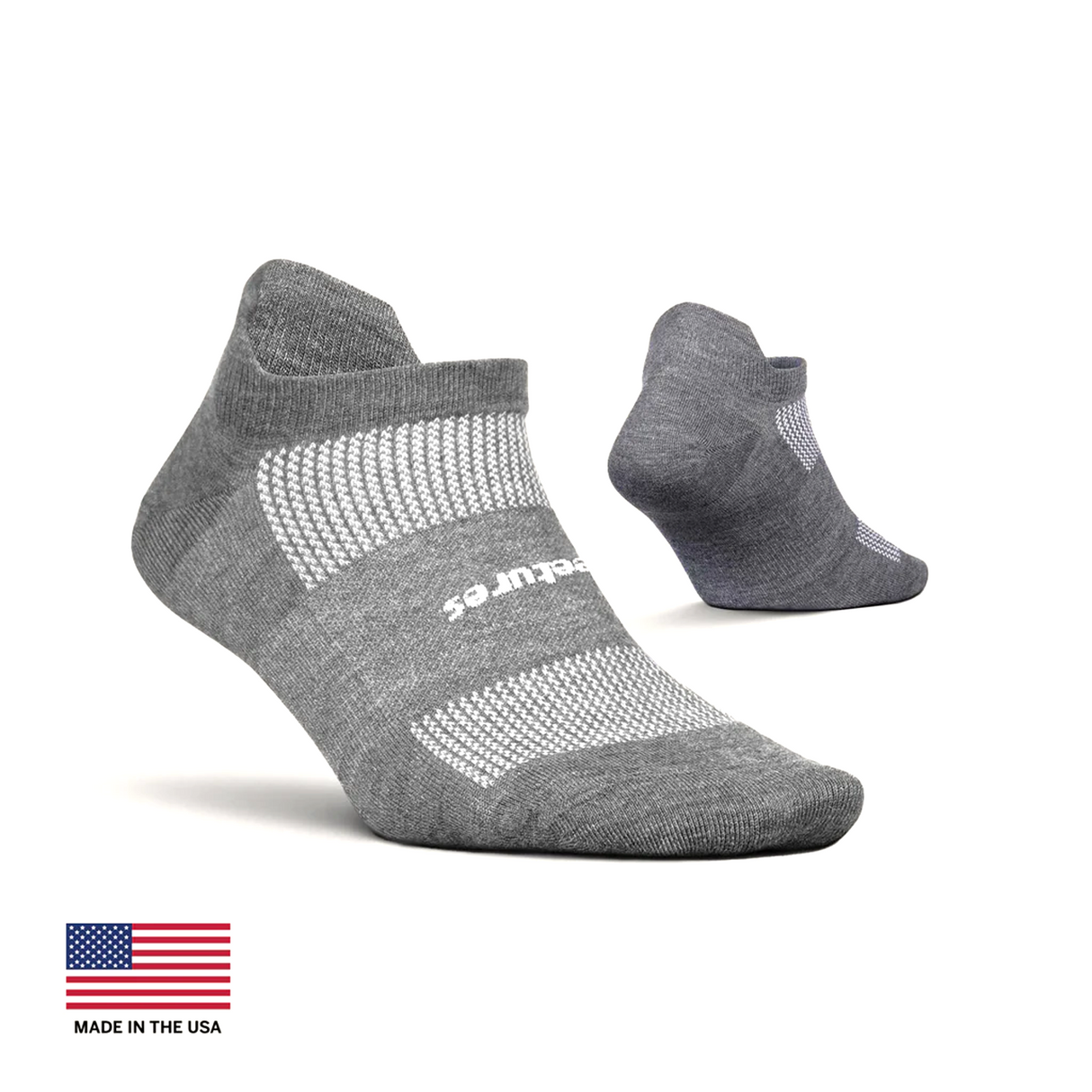 Feetures FA5558 High Performance Ultra Light No Show Tab Sock (Unisex) - Heather Gray Accessories - Socks - Performance - The Heel Shoe Fitters