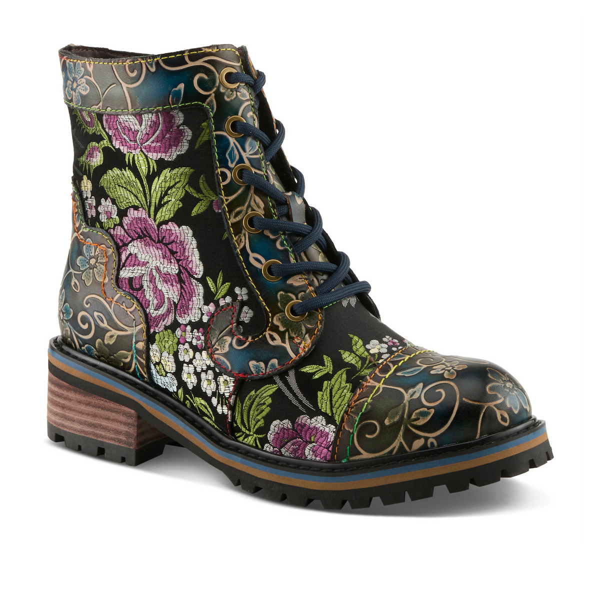 L'Artiste Fantastic Mid Boot (Women) - Blue Multi Boots - Casual - Mid - The Heel Shoe Fitters