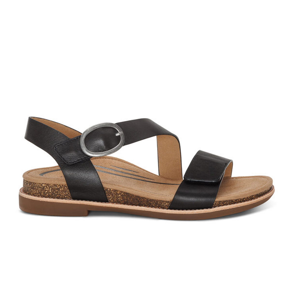 Aetrex Tamara Backstrap Sandal (Women) - Black Sandal - Backstrap - The Heel Shoe Fitters