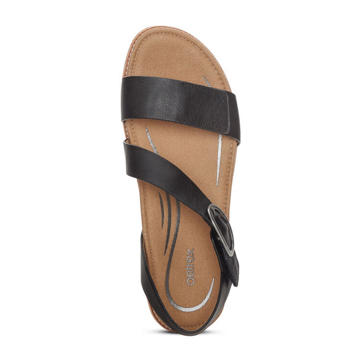 Aetrex Tamara Backstrap Sandal (Women) - Black Sandal - Backstrap - The Heel Shoe Fitters