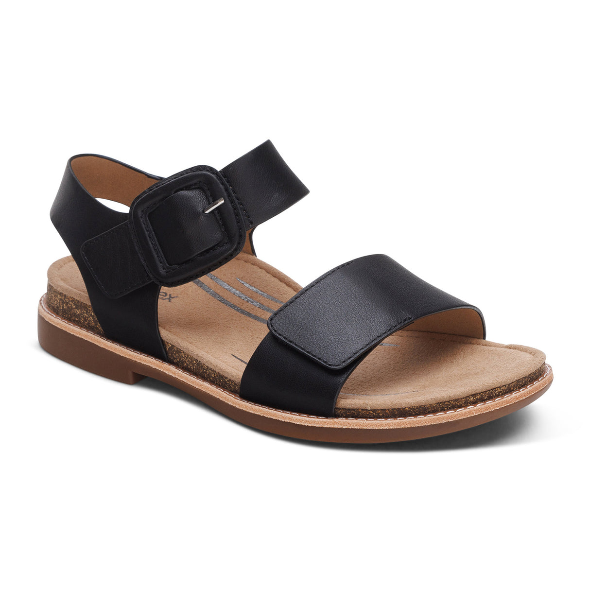 Aetrex Claire Backstrap Sandal (Women) - Black Sandal - Backstrap - The Heel Shoe Fitters