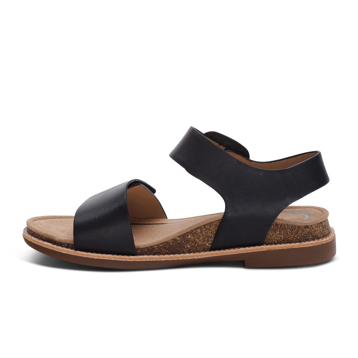 Aetrex Claire Backstrap Sandal (Women) - Black Sandal - Backstrap - The Heel Shoe Fitters