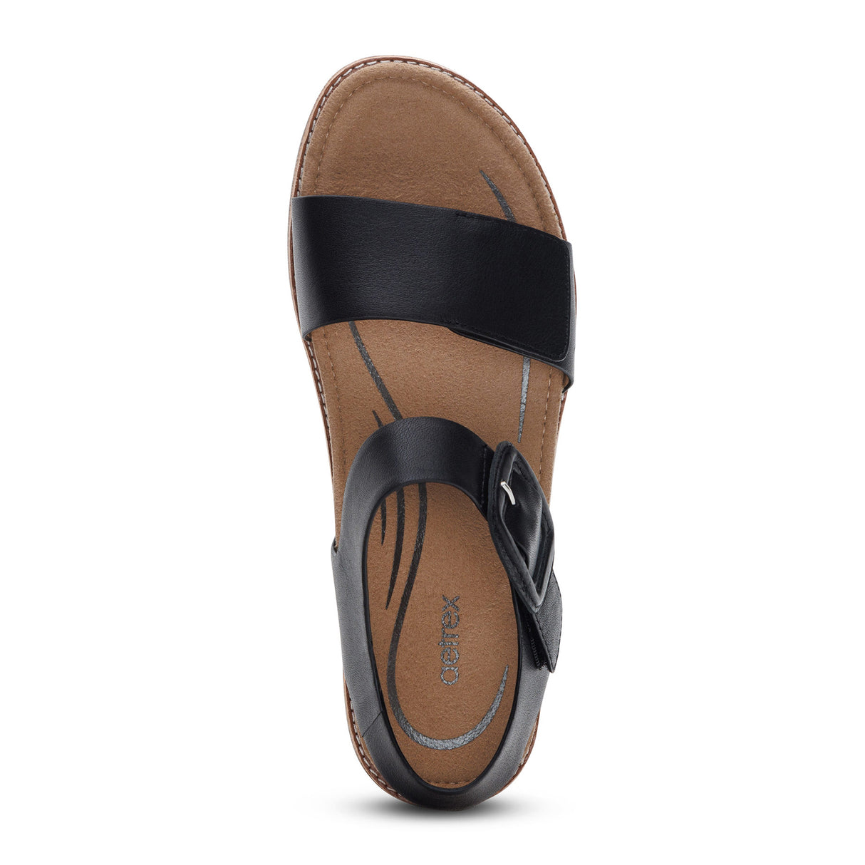 Aetrex Claire Backstrap Sandal (Women) - Black Sandal - Backstrap - The Heel Shoe Fitters